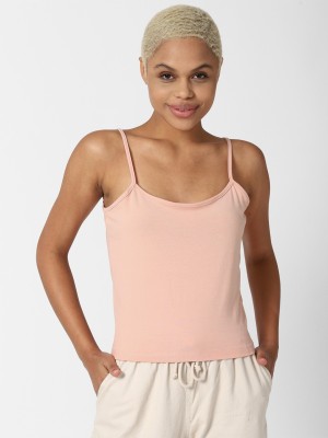 FOREVER 21 Casual Solid Women Pink Top