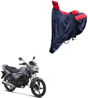 Oshotto Waterproof Two Wheeler Cover for Honda Dust and Water Proof Double Mirror Pocket Taffeta Bike Body Cover Compatible with Honda CB Shine(Red, Blue)