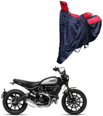 Oshotto Waterproof Two Wheeler Cover for Ducati Dust and Water Proof Double Mirror Pocket Taffeta Bike Body Cover Compatible with Ducati Scrambler Icon(Red, Blue)