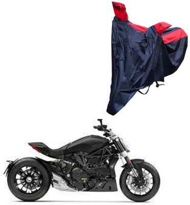 Oshotto Waterproof Two Wheeler Cover for Universal For Bike Dust and Water Proof Double Mirror Pocket Taffeta Bike Body Cover Compatible with Ducati XDiavel(Red, Blue)