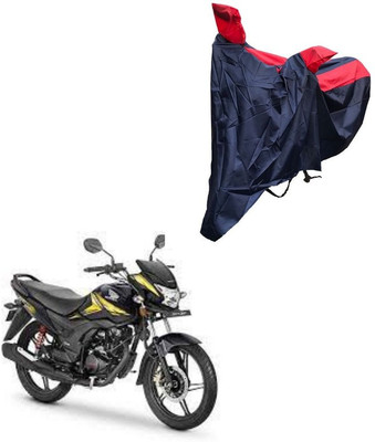 Oshotto Waterproof Two Wheeler Cover for Honda Dust and Water Proof Double Mirror Pocket Taffeta Bike Body Cover Compatible with Honda CB Shine SP(Red, Blue)