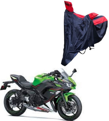 Oshotto Waterproof Two Wheeler Cover for Kawasaki Dust and Water Proof Double Mirror Pocket Taffeta Bike Body Cover Compatible with Kawasaki Ninja 650(Red, Blue)