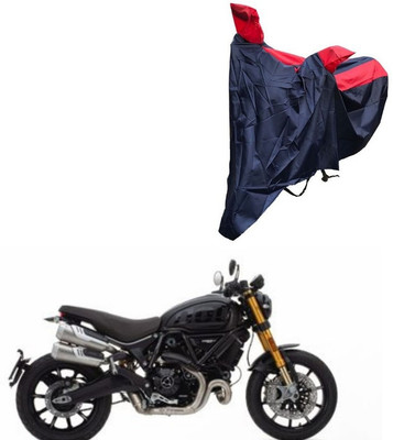 Oshotto Waterproof Two Wheeler Cover for Ducati Dust and Water Proof Double Mirror Pocket Taffeta Bike Body Cover Compatible with Ducati Scrambler 1100(Red, Blue)