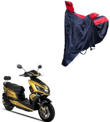 Oshotto Waterproof Two Wheeler Cover for Universal For Bike Dust and Water Proof Double Mirror Pocket Taffeta Bike Body Cover Compatible with Okinawa Praise(Red, Blue)