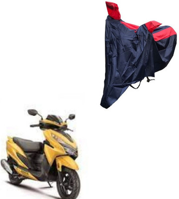 Oshotto Waterproof Two Wheeler Cover for Honda Dust and Water Proof Double Mirror Pocket Taffeta Bike Body Cover Compatible with Honda Grazia(Red, Blue)