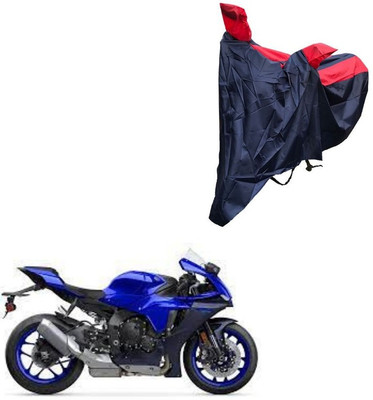 Oshotto Waterproof Two Wheeler Cover for Universal For Bike Dust and Water Proof Double Mirror Pocket Taffeta Bike Body Cover Compatible with Yamaha YZF-R1(Red, Blue)