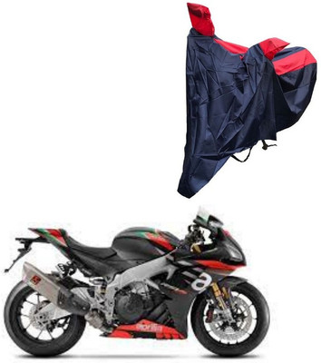 Oshotto Waterproof Two Wheeler Cover for Aprilia Dust and Water Proof Double Mirror Pocket Taffeta Bike Body Cover Compatible with Aprilia RSV4(Red, Blue)