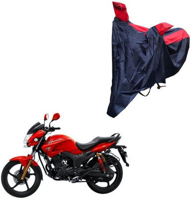 Oshotto Waterproof Two Wheeler Cover for Hero Dust and Water Proof Double Mirror Pocket Taffeta Bike Body Cover Compatible with Hero Hunk(Red, Blue)