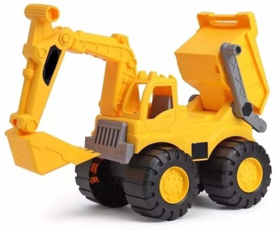 Joy Stories 2 in 1 Big Size Construction Toys, JCB & Dumper Combo Truck Toy for Boys & Girls, Dig & Dump Construction Vehicles Toys for Kid, Large Friction Powered Engineering Toy Vehicle(Yellow, Pack of: 1)