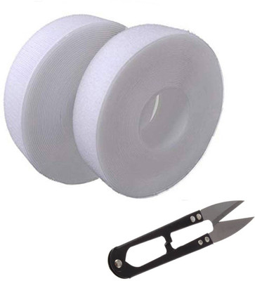 Lucknow Crafts 10 Mts * 25 Mm Width ,velcro hoop & loop (WHITE) Sew-on Velcro(White)