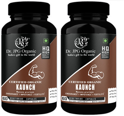 Dr. JPG Organic Kaunch Capsules For Endurance & Fertility 120 Veg. Capsules(2 x 60 Capsules)