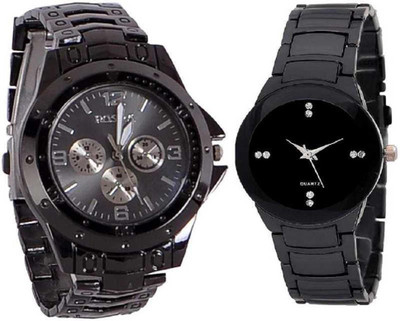 Actn A1C black combo watches for men and women(pack of 2) Analog Watch - For Men & Women NEW GENERATION WATCH COUPLE Analog Watch  - For Couple