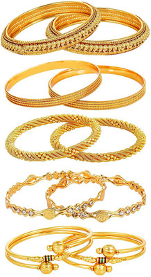 Divastri Alloy Gold-plated Bangle(Pack of 10)