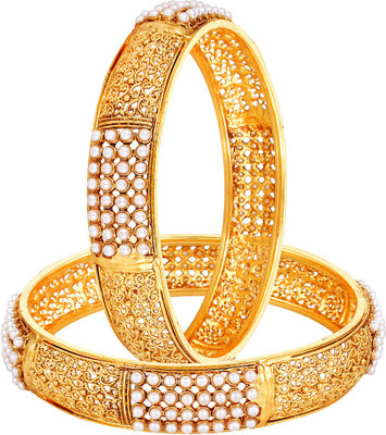 Divastri Alloy Gold-plated Bangle Set(Pack of 2)