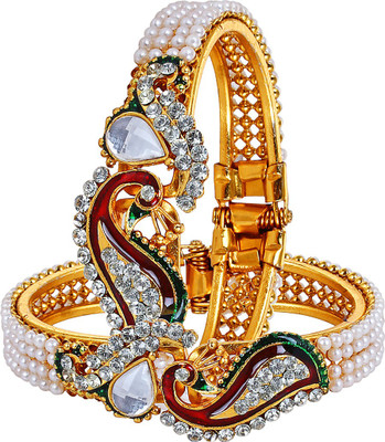 Divastri Alloy Gold-plated Bangle Set(Pack of 2)