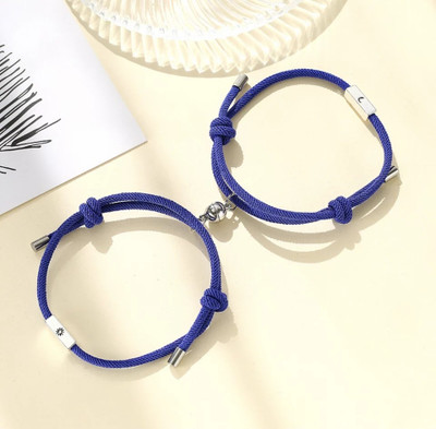 vien Cotton Dori Silver Bracelet Set(Pack of 2)