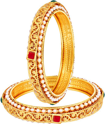 Divastri Alloy Gold-plated Bangle Set(Pack of 2)
