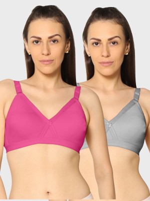 KAVYA Women T-Shirt Non Padded Bra(Pink, Grey)