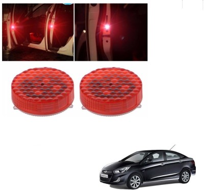 AuTO ADDiCT Car Waterproof 5 LED Wireless Car Door Warning Open Lights Indicator Decor Interior Flash Magnetic car led Lights for Anti Rear-End(RED) Free Batteries (2 Pair 4 pcs) For Hyundai Verna Fluidic Car Fancy Lights(Red)