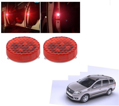 AuTO ADDiCT Car Waterproof 5 LED Wireless Car Door Warning Open Lights Indicator Decor Interior Flash Magnetic car led Lights for Anti Rear-End(RED) Free Batteries (2 Pair 4 pcs) For Mahindra Logan Car Fancy Lights(Red)