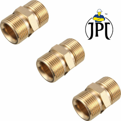JPT M22 MALE BRASS CONNECTOR FOR EXTENSION OF WASHER HOSE PIPE(PACK OF 3) Spray Gun