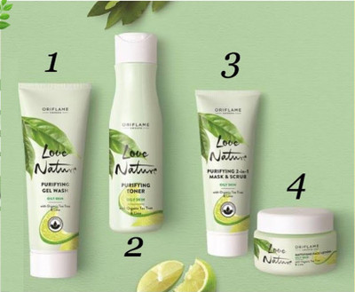 Oriflame LOVE NATURE PURIFYING DAILY FACE CARE KIT (4 ITEMS IN A SET)(4 Items in the set)