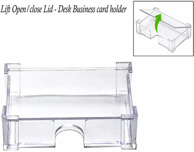 DELITON 1 Compartments acrylic Business Desk Card Holder, Transparent Acrylic Business Visiting Card Organizer Box for Office/Hospital/School/Colleges(transparent)