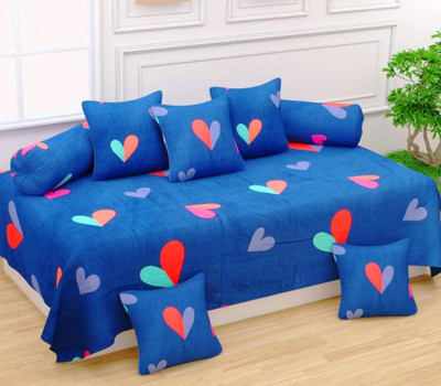HOMYBEES Polycotton Abstract Diwan Set(Multicolor)