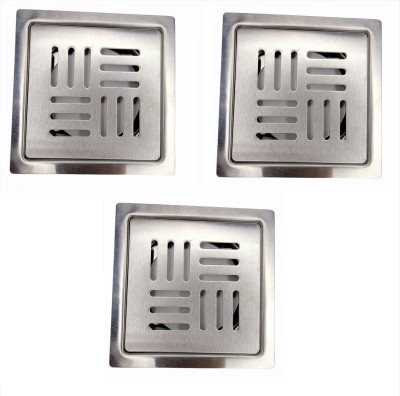 Kyari Floor, Basin, Bathroom Sink, Kitchen Sink Stainless Steel Push Down Strainer(13 cm Set of 3)