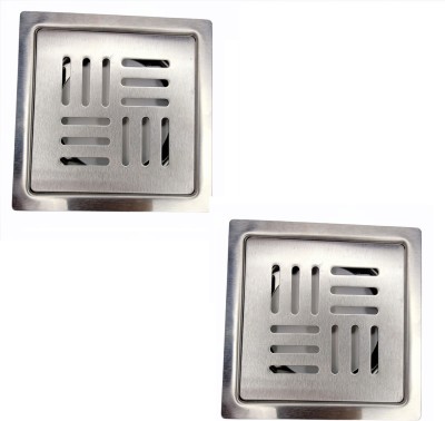 Kyari Floor, Basin, Bathroom Sink, Kitchen Sink Stainless Steel Push Down Strainer(13 cm Set of 2)