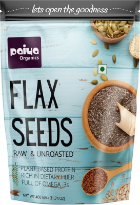 paiya organics 400gm Organic Raw Flax Seeds for Eating and Weight Loss, Rich in Omega Brown Flax Seeds(400 g)