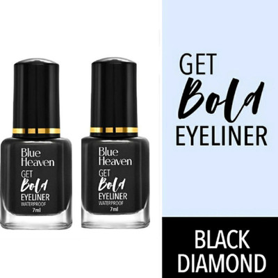 BLUE HEAVEN GET BOLD EYELINER WATERPROOF BLACK DIAMOND (PACK OF 2) 14 ml(BLACK)