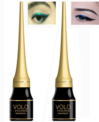 Volo Waterproof Smudge Proof Liquid Eyeliner 6 ml(Green, Blue)