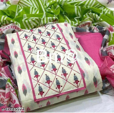 Vinayak fashoin Cotton Blend Embroidered Kurta & Churidar Material