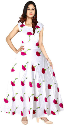 Kuber Fashion Flared/A-line Gown(White)
