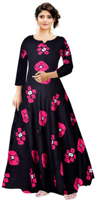 Disha Gallery LIVE Flared/A-line Gown(Black)