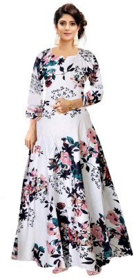 Disha Gallery LIVE Flared/A-line Gown(White)