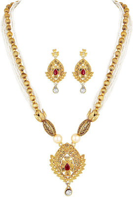 mahi Alloy Gold-plated Gold Jewellery Set(Pack of 1)