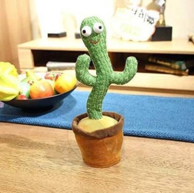 Fortay Fresh Newly Added Features Dancing Cactus Talking Toy, Wriggle & Singing Cactus Toy, Voice Repeat Speaking Toy, Plant Dancing Toys for Kids, Talking Toys for Kids, Baby Toys for Children(Green)