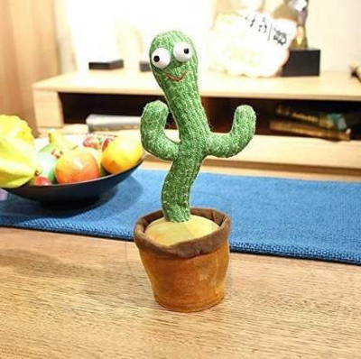 Toyvala Dancing Musical Cactus Toy-11(Green, Brown)