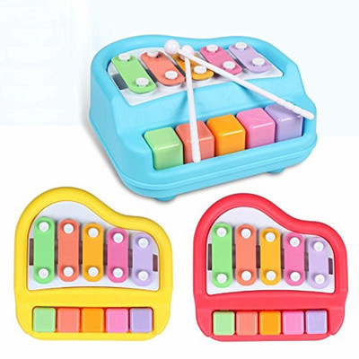 Toyvala Xylophone 2-in-1 Premium Piano 5 Key Scale Musical Toy For Kids - 707(Multicolor)