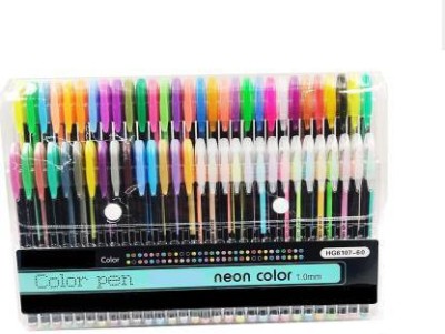 FRKB 60 pc Color gel pen Set Gel Pen(Pack of 60, Black, Blue, Red, Pink, Orange, Yellow, Purple)