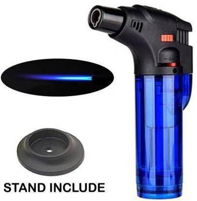 play run Jet Flame Gun Thrower Barbeque Butane Lighter Torch Refillable Adjustable Pocket Lighter(Blue)
