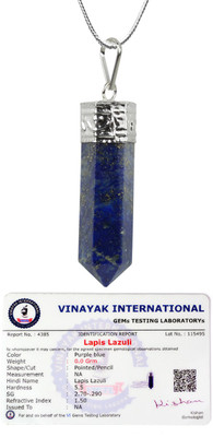 REIKI CRYSTAL PRODUCTS Natural Certified Lapis Lazuli Pencil Pendnat Crystal Pendant Lapis Lazuli Stone