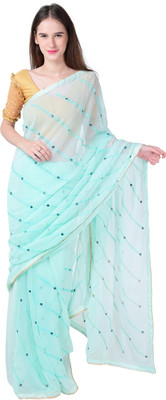 paras designer Embellished Bollywood Chiffon Saree(Light Blue)
