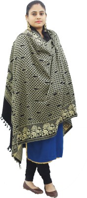 Vrinde Wool Paisley Women Shawl(Black)