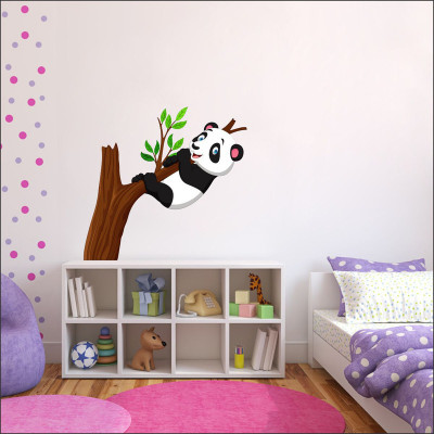 Vijaya enterprises 91 cm Panda on tree kids sticker size(91x86 cm) Self Adhesive Sticker(Pack of 1)