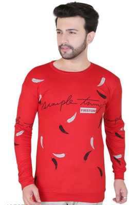 RDS ENTERPRISES Colorblock Men Round Neck Red T-Shirt