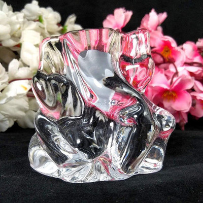 GVJ TRADERS Decorative Showpiece  -  9 cm(Glass, Clear)