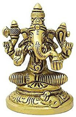 Om Pooja Shop Decorative Showpiece  -  8 cm(Brass, Gold, Yellow)
